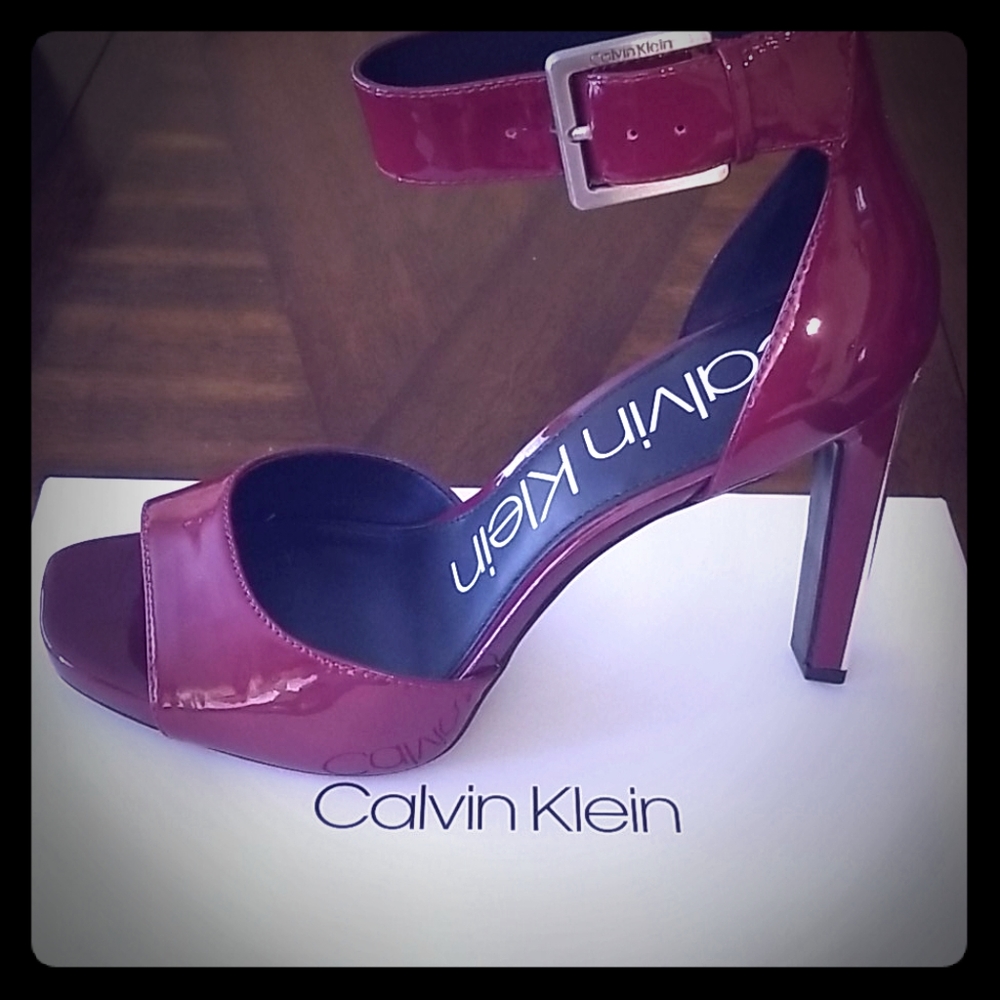 Calvin Klein/ Miranda Patent Red Rock Heels